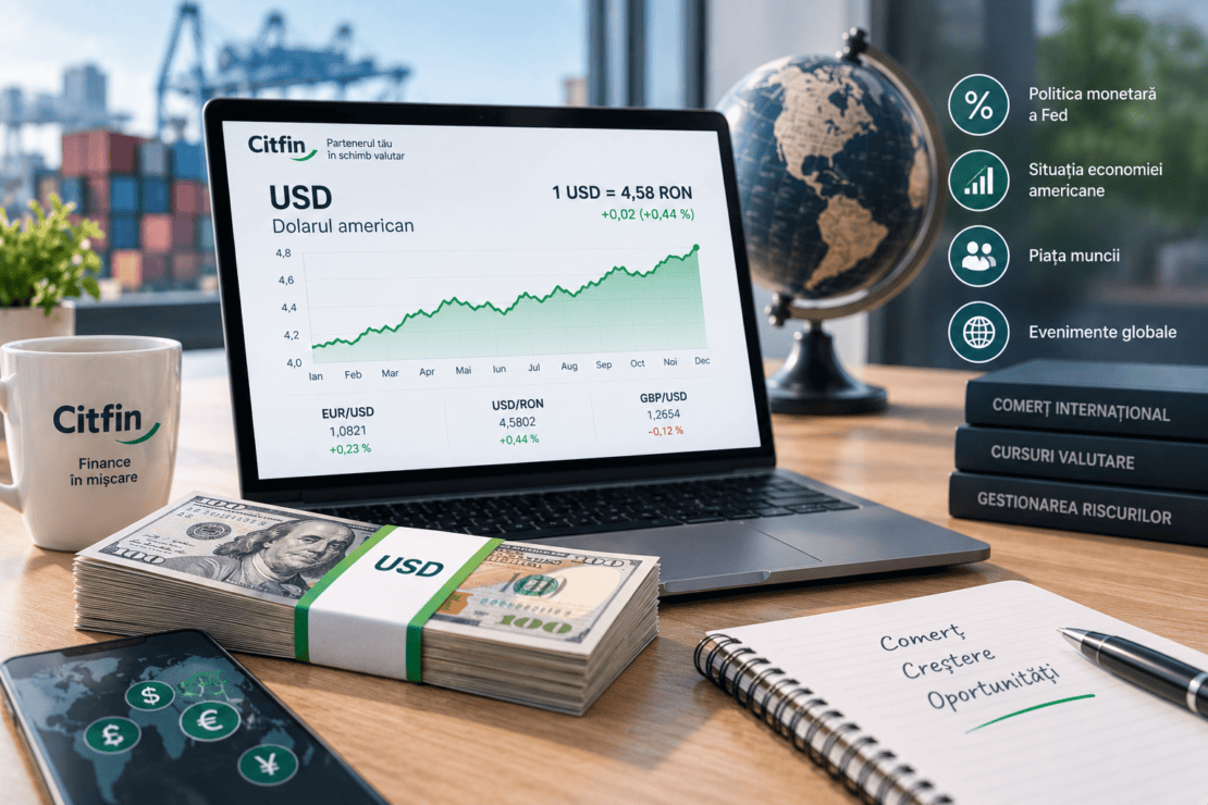 Dolarul american USD, cursul USD/RON și factorii care influențează valoarea dolarului